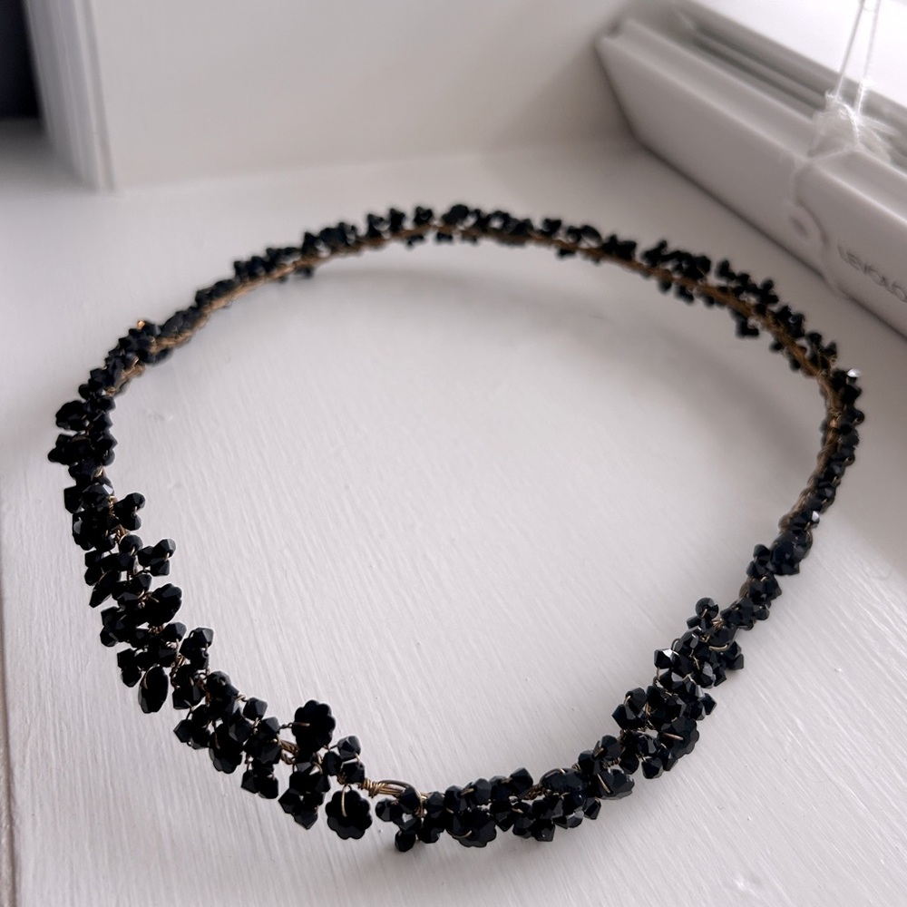 Black Beaded Head Crown